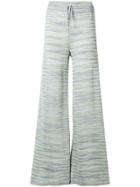 M Missoni Striped Wide Leg Knitted Trousers - Multicolour