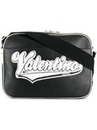 Valentino Logo Patch Messenger Bag - Black