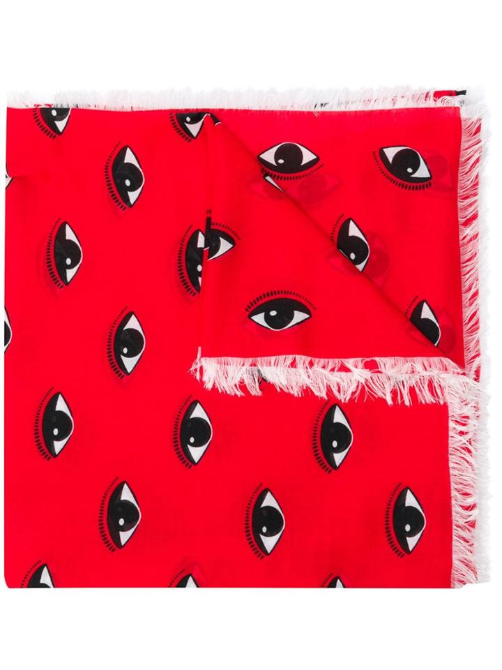 Kenzo Eye Logo Scarf - Red