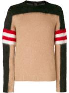 No21 - Colour Block Jumper - Men - Mohair/polyamide/wool/virgin Wool - 48, Nude/neutrals, Mohair/polyamide/wool/virgin Wool