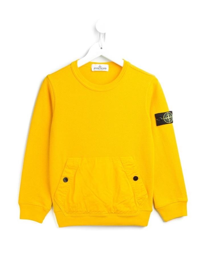 Stone Island Kids Crew Neck Sweatshirt, Boy's, Size: 10 Yrs, Yellow/orange