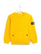 Stone Island Kids Crew Neck Sweatshirt, Boy's, Size: 10 Yrs, Yellow/orange