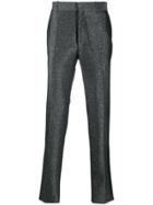 Alexander Mcqueen Glittered Tailored Trousers - Silver