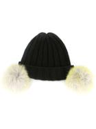 Tu Es Mon Trésor Pompom Beanie - Black