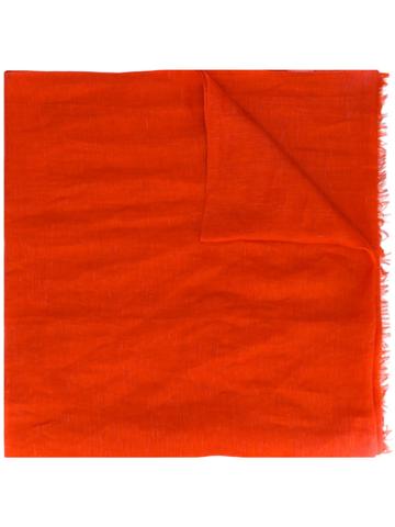 's Max Mara - Doria Scarf - Women - Silk/linen/flax - One Size, Red, Silk/linen/flax