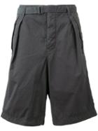 Sacai Belted Cargo Shorts, Men's, Size: 3, Grey, Cotton