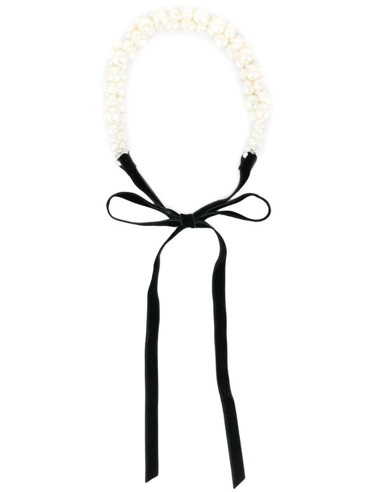 Simone Rocha Pearl Embellished Headband - White