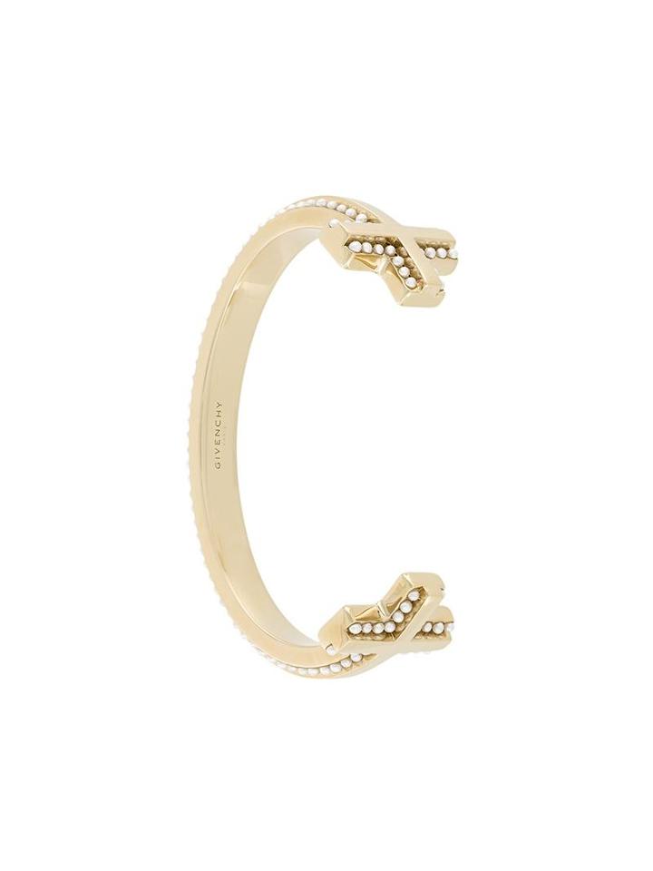 Givenchy Cross Detail Bangle, Women's, Size: Small, Metallic