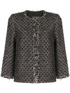 Andrew Gn Sequin-trimmed Tweed Jacket - Black