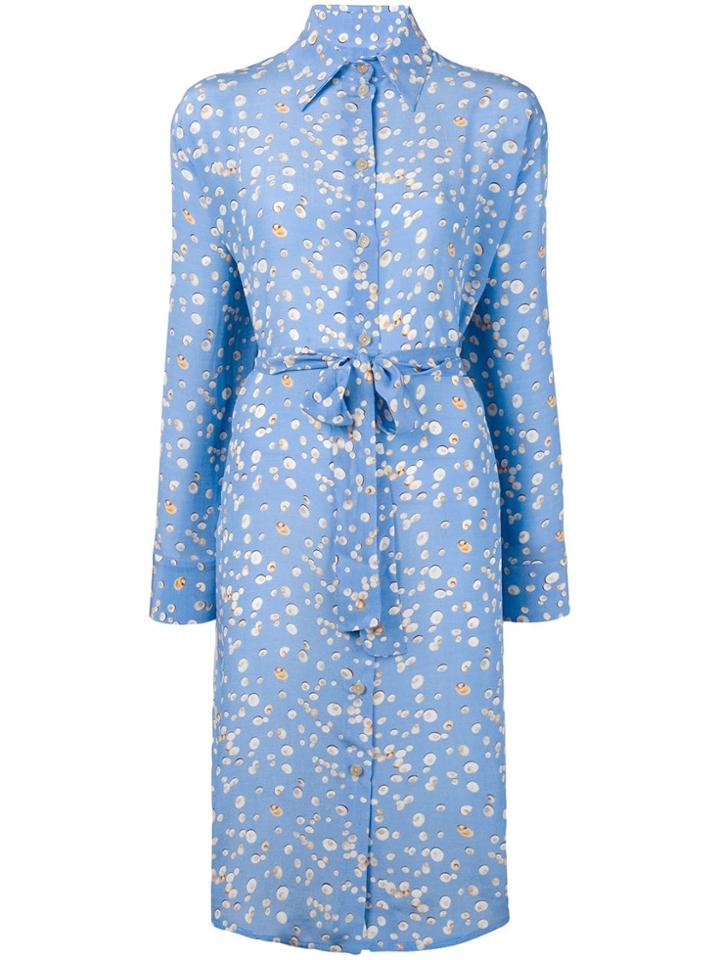 Tara Matthews Seashell Printed Shirt Dress - Blue