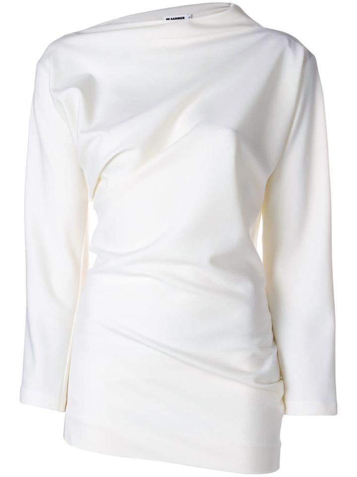 Jil Sander Draped Knit Top - White