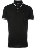 Emporio Armani Striped Trim Polo Shirt, Men's, Size: Xxxl, Black, Cotton