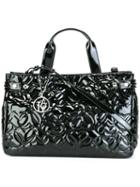 Armani Jeans 'hearts' Embossed Large Tote, Women's, Black