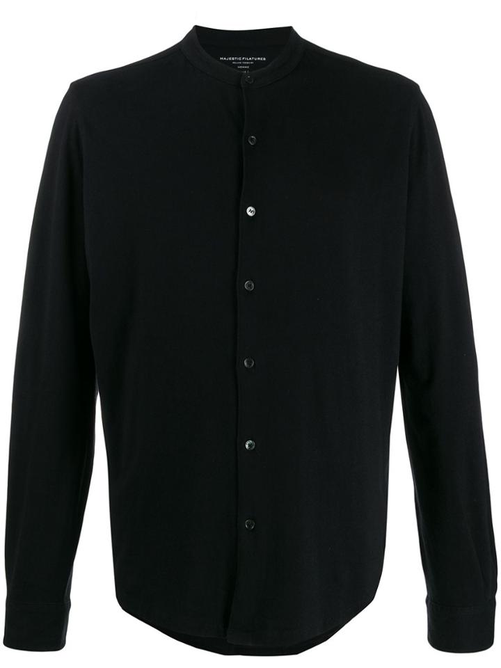 Majestic Filatures Crew Neck Button-down Cardigan - Black