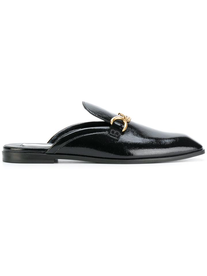Stella Mccartney Gold Chain Moccasins - Black