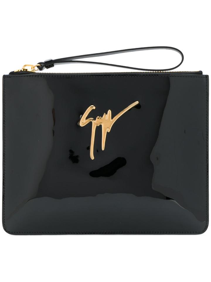 Giuseppe Zanotti Design - Margery Clutch - Women - Patent Leather - One Size, Black, Patent Leather