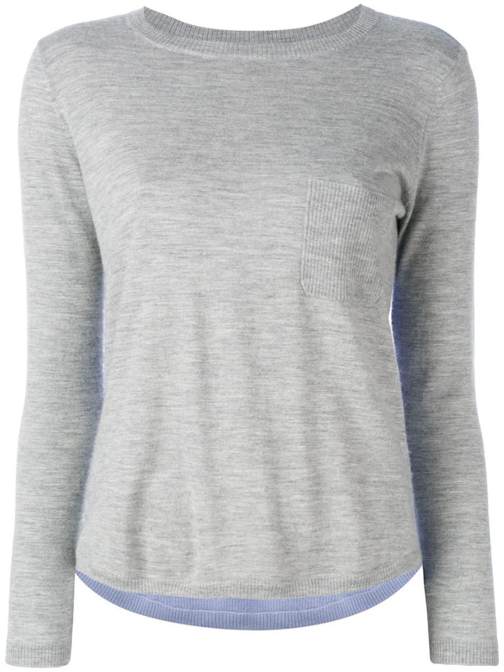 Chinti And Parker - Colour-block Cashmere Top - Women - Cashmere - Xs, Grey, Cashmere