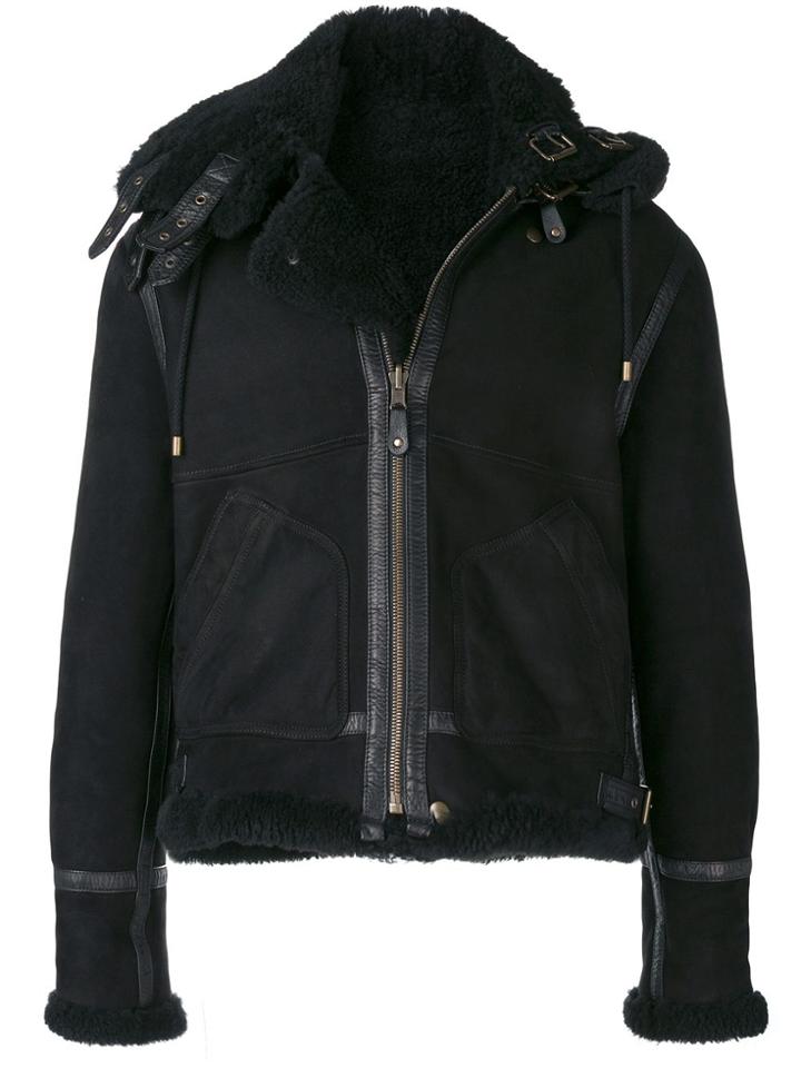 Faith Connexion Zipped Shearling Jacket - Black