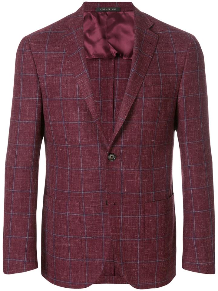 Corneliani Checked Blazer - Red