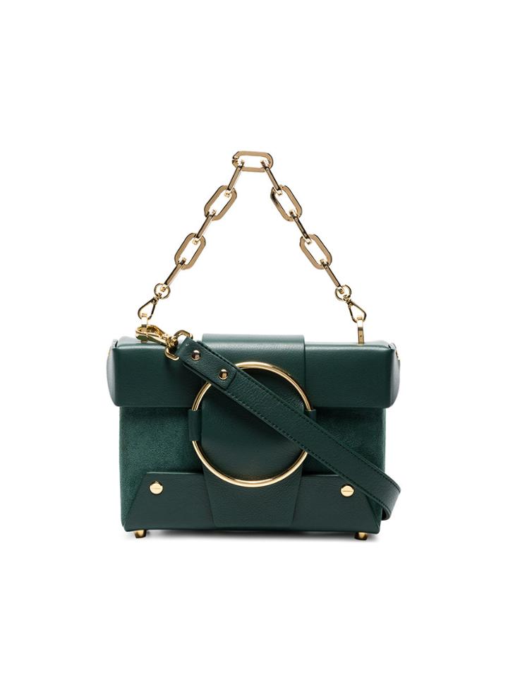 Yuzefi Green Asher Large Leather Cross Body Bag