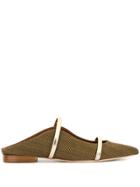 Malone Souliers Mustard Maureen 10mm Heringbone Flat Shoes - Yellow