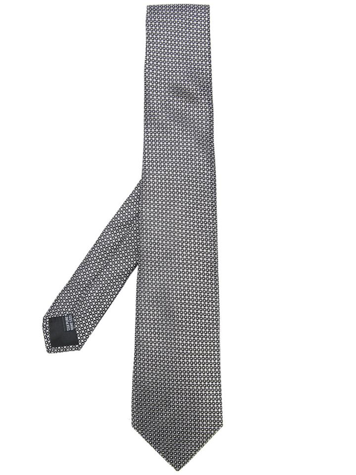 Cerruti 1881 Crosshatch Pattern Tie - Grey