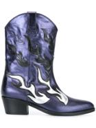 Chiara Ferragni Flame Western Boots - Blue