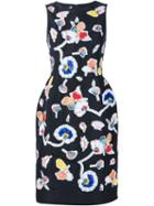 Oscar De La Renta Embroidered Peg Dress