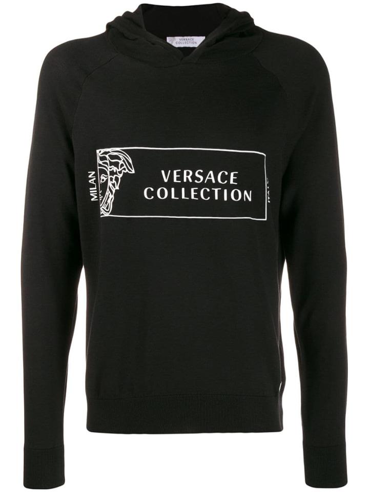 Versace Collection Medusa Head Logo Hoodie - Black