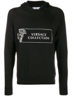 Versace Collection Medusa Head Logo Hoodie - Black