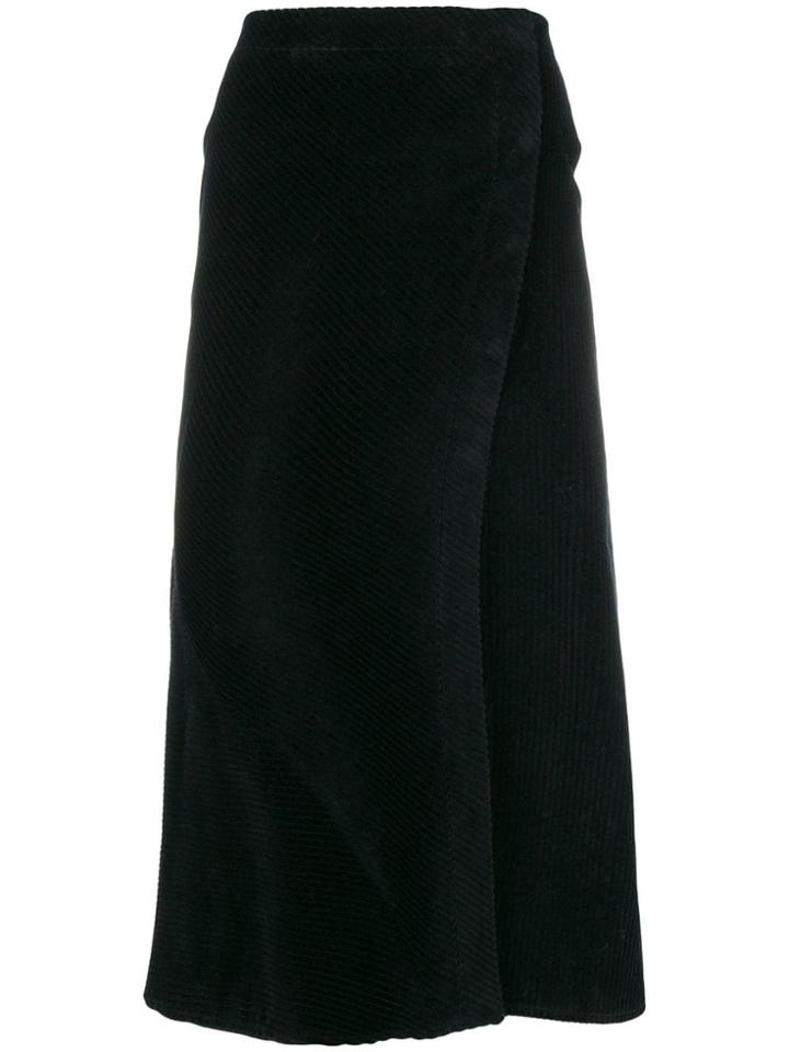 Cédric Charlier Flared Velvet Skirt - Black