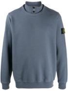 Stone Island Buttoned Neck Sweatshirt - Blue