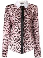 Roberto Cavalli Leopard Print Shirt - Pink