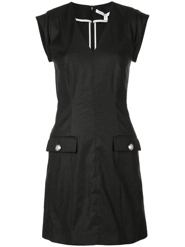 Veronica Beard V-neck Mini Dfress - Black