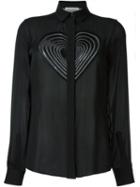 Christopher Kane Macrame Heart Blouse, Women's, Size: 8, Black, Silk/polyamide/polyester