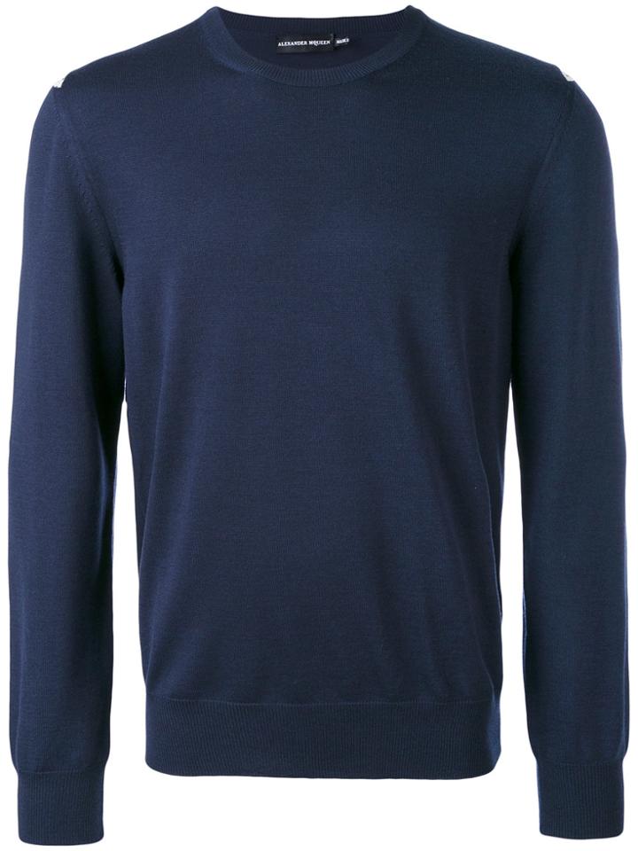 Alexander Mcqueen Skull Insert Jumper - Blue