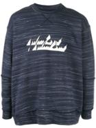 Julien David Distressed Marl Logo Sweatshirt - Blue