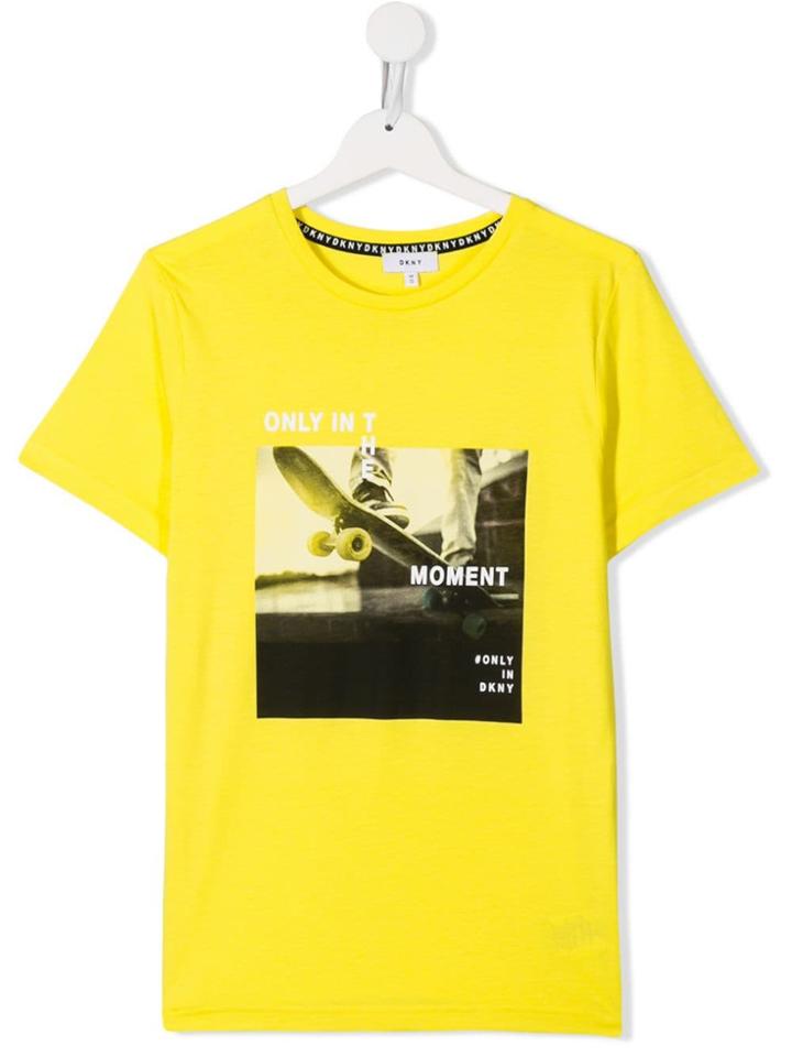 Dkny Kids Photographic Print T-shirt - Yellow