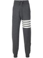 Thom Browne Stripe Detail Sweatpants, Men's, Size: V, Grey, Other Fibers