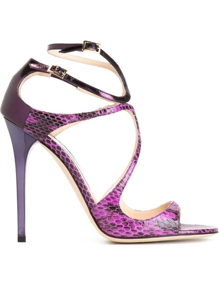 Jimmy Choo Lance Sandals, Women's, Size: 39, Pink/purple, Calf Leather/leather