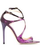 Jimmy Choo Lance Sandals, Women's, Size: 39, Pink/purple, Calf Leather/leather
