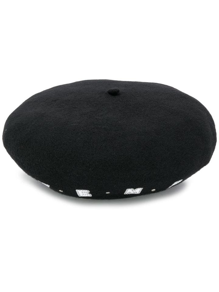 Emporio Armani Embroidered Logo Beret - Black