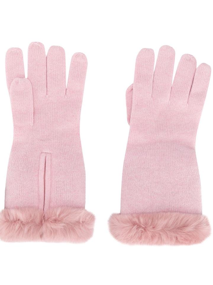 N.peal Trimmed Gloves - Pink