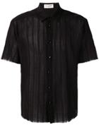 Saint Laurent Sheer Panelled Shirt - Black