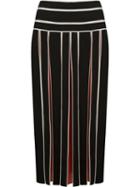 Reinaldo Lourenço Striped Skirt, Women's, Size: 38, Black, Acetate/viscose