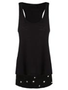Andrea Bogosian Scoop Neck Tank Top, Women's, Size: P, Black, Cotton