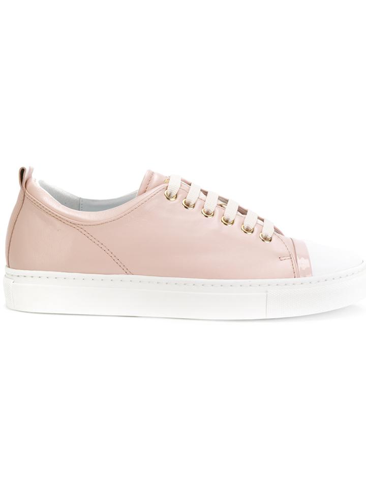 Lanvin Lace-up Logo Sneakers - Pink & Purple