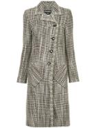 Chanel Pre-owned Tweed Midi Coat - Brown