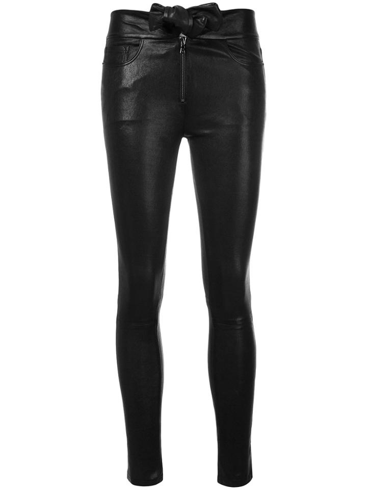 Frame Denim Bow Tie Skinny Trousers - Black