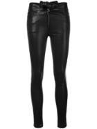 Frame Denim Bow Tie Skinny Trousers - Black